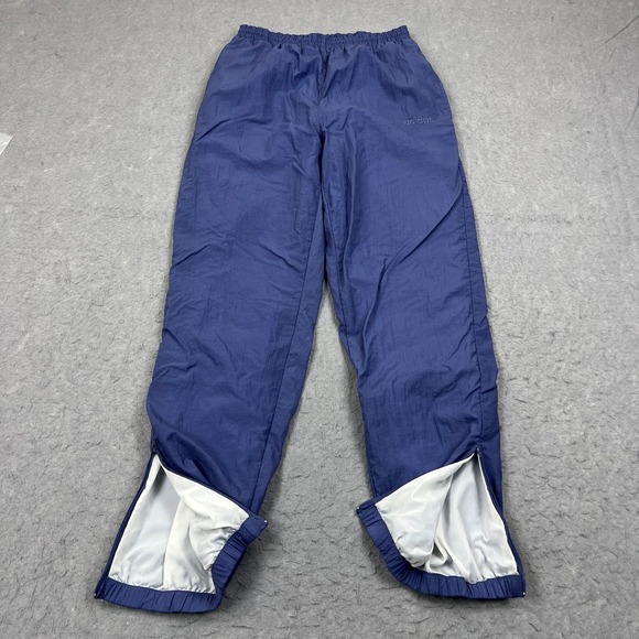 VTG Adidas Pants Men's Small Blue Track Windbreaker Ankle Zip Lightweight Lined - Picture 1 of 14
